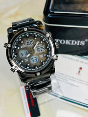TOKDIS Men’s Luxury – Digital Sports Watch, Stainless Steel Edition