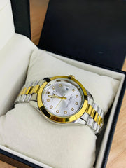 Rolex Stone Dial Edition – White Luxury Watch with Date Display