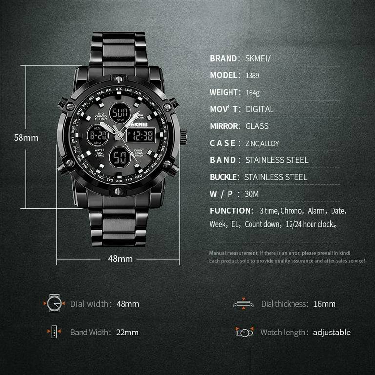 TOKDIS Men’s Luxury – Digital Sports Watch, Stainless Steel Edition